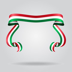 Hungarian flag wavy ribbon background. Vector illustration.