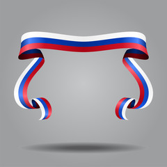 Russian flag wavy ribbon background. Vector illustration.