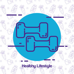 Obraz premium weight dumbell healthy lifestyle