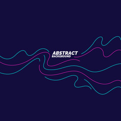Bright poster with dynamic waves. Vector illustration in minimal style