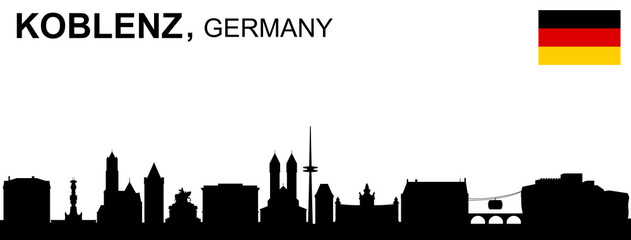 Fototapeta premium Koblenz, Silhouette