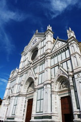 Fototapeta na wymiar Facade of Santa Croce Basilica, Florence, Italy