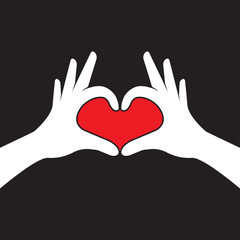 Hands making heart shape