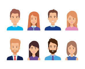 group of business people characters