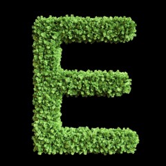 Green alphabet letter collection 3d illustration