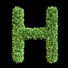 Green alphabet letter collection 3d illustration