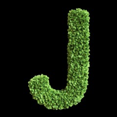 Green alphabet letter collection 3d illustration