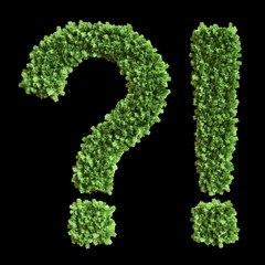 Green alphabet letter collection 3d illustration