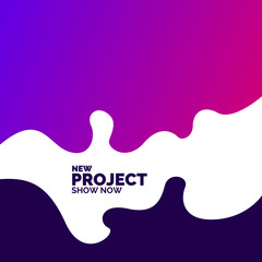 Bright poster with dynamic waves. Vector illustration in minimal style