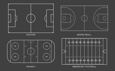 Fototapeta premium Set of sport field.