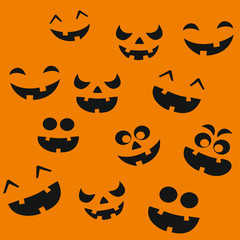 Halloween holiday, seamless background, pattern with pumpkin. Vector illustration.