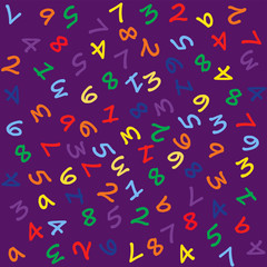Vector background from numbers. Back to school. Seamless pattern. Vector illustration.