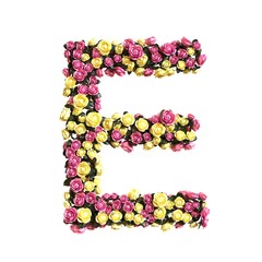 Flowered alphabet floral letter collection 3d illustration