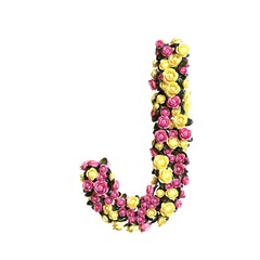 Flowered alphabet floral letter collection 3d illustration