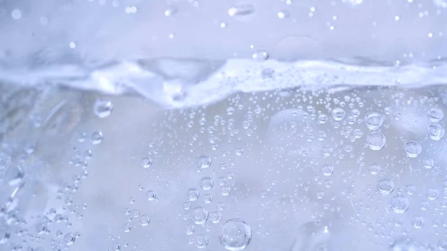 Air bubbles in the sparkling water