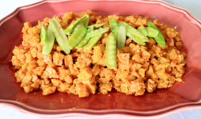 Spicy Fried Potatoes. Indonesian Sambal Goreng Kentang. It’s spicy, sweet and tangy.