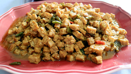 Oseng tempe. Traditional Indonesian food.