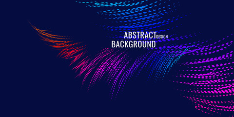 Vector abstract background with a colored dynamic waves, line and particles.