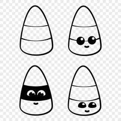 Candy corn halloween outline template for laser cutting and decor.