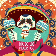 Dia de los Muertos card for Dau of the Dead. Greeting vector illustration.
