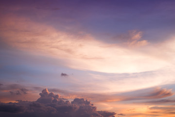 Fototapeta na wymiar Colorful sky at sunset. Landscape sky at twilight time.