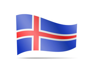 Waving Iceland flag in the wind.