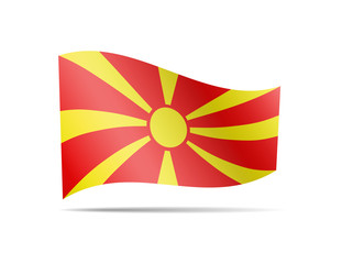 Obraz premium Waving Macedonia flag in the wind.
