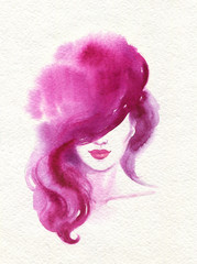 beautiful woman. fashion illustration. watercolor painting