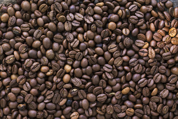 top view of coffee beans