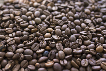 top view of coffee beans