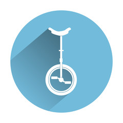 Unicycle icon. Blue bike icon