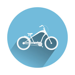 Cruiser bike icon. Blue bike