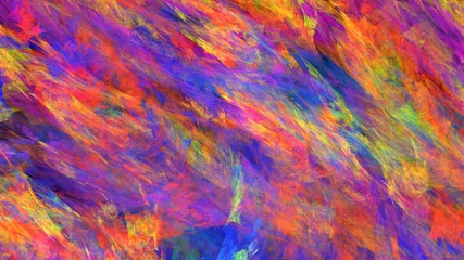 Fotobehang Mix van kleuren Abstracte kleurrijke geschilderde textuur. Fractale achtergrond. Fantasie digitale kunst. 3D-weergave.