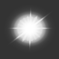 Vector glowing star. Transparent effects