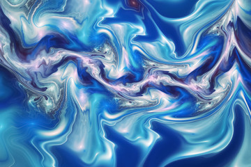 Obraz premium Abstract colorful blue marble texture. Fantasy fractal background. Digital art. 3D rendering.