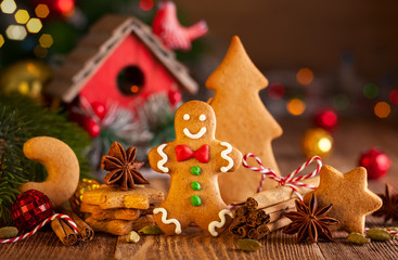 Christmas homemade gingerbread cookies a