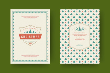 Fototapeta na wymiar Christmas greeting card design template vector illustration.