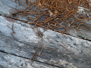 rusty steel and old wood background