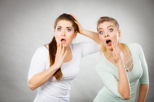 Two shocked and amazed women