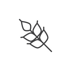 Wheat Ear outline icon. linear style sign for mobile concept and web design. Organic food simple line vector icon. Symbol, logo illustration. Pixel perfect vector graphics
