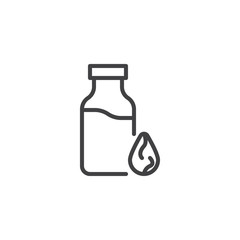 Almond milk bottle outline icon. linear style sign for mobile concept and web design. Organic food simple line vector icon. Symbol, logo illustration. Pixel perfect vector graphics