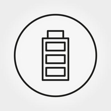 recommend clip art: Battery with a full charge. Icon. Line