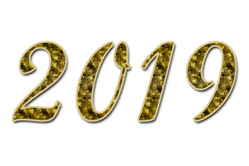 Año nuevo de 2019 de oro.