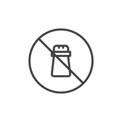 Sodium free food label outline icon. linear style sign for mobile concept and web design. Salt free simple line vector icon. Symbol, logo illustration. Pixel perfect vector graphics