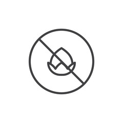 Nut free outline icon. linear style sign for mobile concept and web design. Organic food simple line vector icon. Symbol, logo illustration. Pixel perfect vector graphics