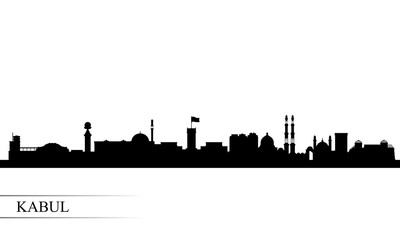 Kabul city skyline silhouette background