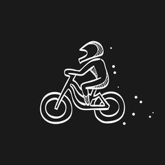 Fototapeta na wymiar Sketch icon in black - Cycling