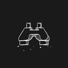 Sketch icon in black - Binocular