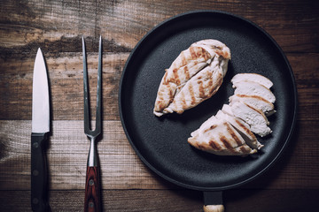 Grillad chiken fillet on pan