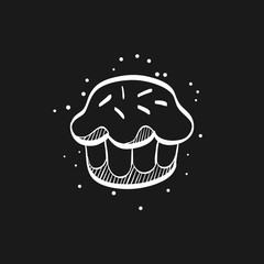 Sketch icon in black - Cake